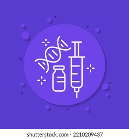 Gene Therapy Drugs Line Icon, Genetic Medicine