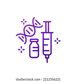Gene Therapy Drugs Line Icon, Vector