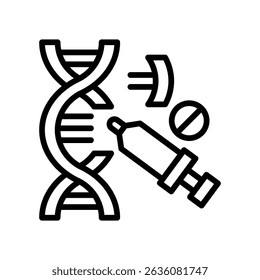 Vektorgrafik der Gentherapie-Symbolzeile