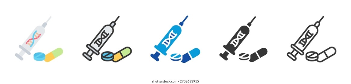 Gentherapie-Symbol Set Multi-Stil verschiedene Sammlung
