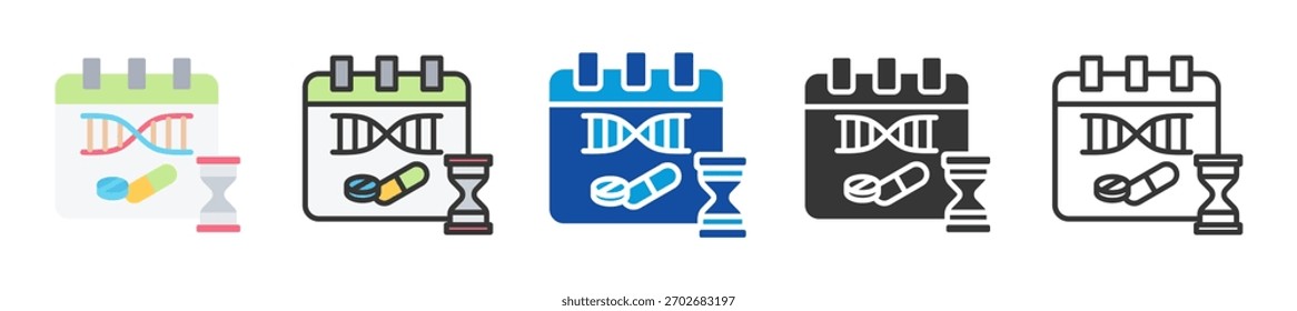 Gentherapie-Studie Symbol Set Multi-Stil verschiedene Sammlung