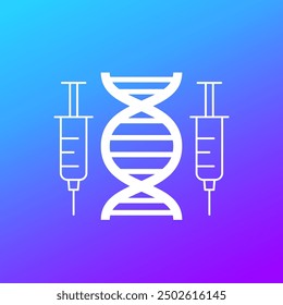 gene therapy vector icon with DNA
