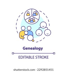 Genealogical research motivation blue circle infographic template. Data visualization with 5 steps. Editable timeline info chart. Workflow layout with line icons. Lato-Bold, Regular fonts used