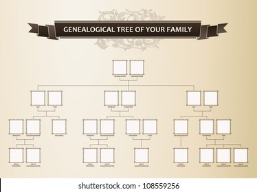 Genealogical tree of your family. Vector illustration