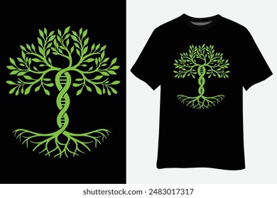 Genealogist Family DNA Lineage Researcher Genealogy Tree T-Shirt Design