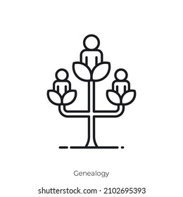 Genealogy Icon. Outline Style Icon Design Isolated On White Background