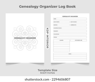 Genealogy Organizer Log Book KDP Interior