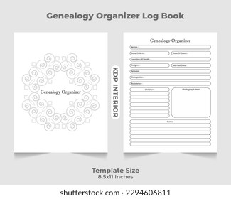 Genealogy Organizer Log Book KDP Interior