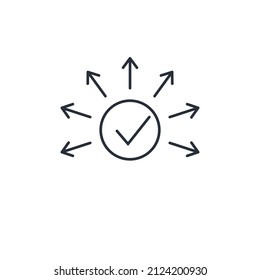 General adjustment. A set of measures, actions. Vector linear icon isolated on white background
