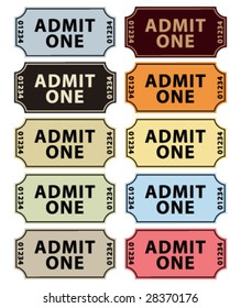 General admission cinema tickets collection