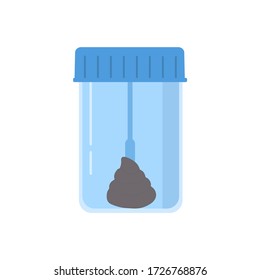 General analysis of feces. Vector illustration isolated on a white background. Flat drawing style.