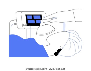 General anesthesia abstract concept vector illustration. Doctor installs anesthesia mask to patient in emergency room, medicine sector, sedation process, before operation abstract metaphor.