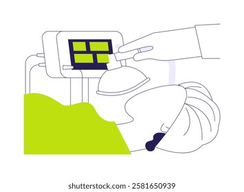 General anesthesia abstract concept vector illustration. Doctor installs anesthesia mask to patient in emergency room, medicine sector, sedation process, before operation abstract metaphor.