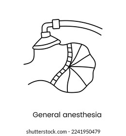 General anesthesia line icon in vector.