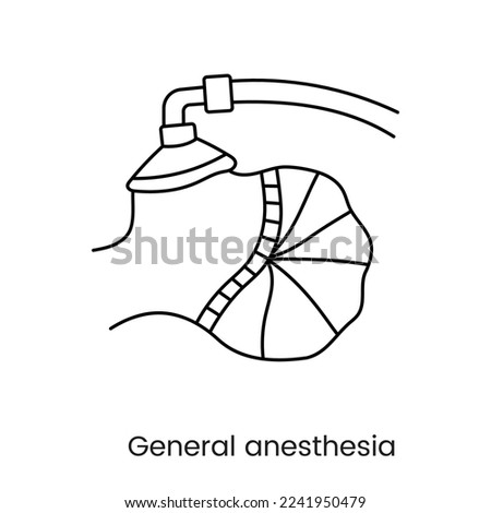 General anesthesia line icon in vector.
