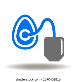 General Anesthesia Logo. Oxygen Mask  Icon Vector. Pre oxygenation symbol. Ventilator lying illustration. Intensive care surgery equipment sign.