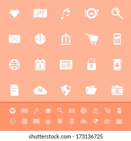 General application color icons on orange background, stock vector
