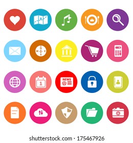 General application flat icons on white background, stock vector