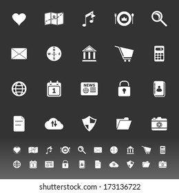 General application icons on gray background, stock vector