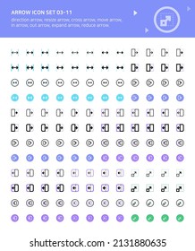 General arrow icons related to area expansion and reduction.