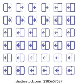 General arrow icons related to area expansion and reduction.