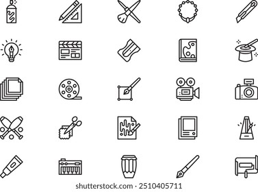 General arts icons collection is a vector illustration with editable stroke.