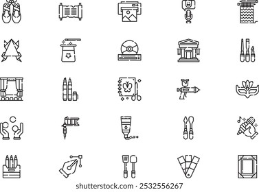 General Arts Icons Collection ist eine Vektorgrafik mit editierbarem Strich.