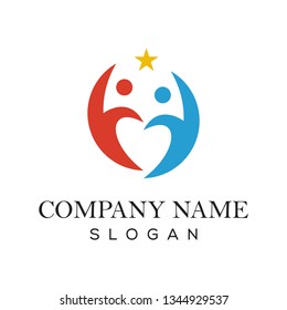 General Availability logo inspiration love two people,reaching health