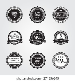 Allgemeine Abzeichen in Schwarz-Weiß-Version. Allgemeine Abzeichen für Ihre Designs, wie wir für Ihr Produkt, Online-Shop, E-Mail-Newsletter oder E-Mail-Marketing, Web-Banner, Print-Werbung, etc.