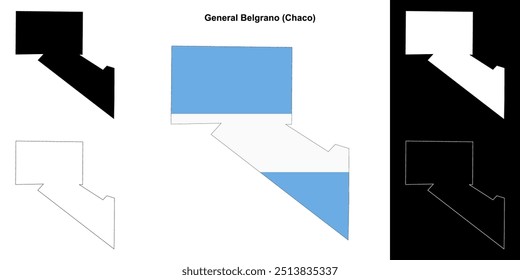 General Belgrano department (Chaco) outline map set