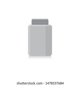 general blank gray metal or plastic container, eps, vector illustration