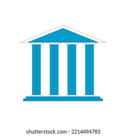 General building, government or bank, main building symbol. Vector illustration. Global bank big building, diplomat banking worker concept, intornational money goverment, general finance work