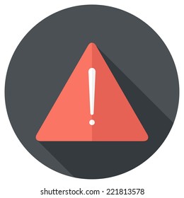 General caution icon . Flat design style modern vector illustration. Isolated on stylish color background. Flat long shadow icon. Elements in flat design.