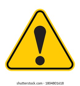 General caution icon vector design template isolated on white background. Other danger traffic sign. Illustration of yellow triangle warning sign with exclamation mark inside. Attention. Danger zone.