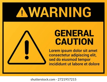 Sinal de aviso de cuidado geral com ícone de exclamação