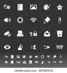 General computer screen icons on gray background, stock vector