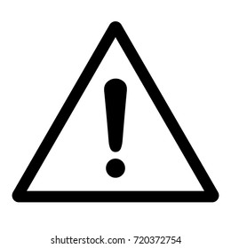 General danger warning sign, black triangle with exclamation mark symbol, vector illustration.