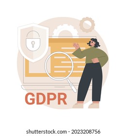 General Data Protection Regulation Abstract Concept Vector Illustration. Personal Information Control And Security, Browser Cookies Permission, GDPR Disclose Data Collection Abstract Metaphor.