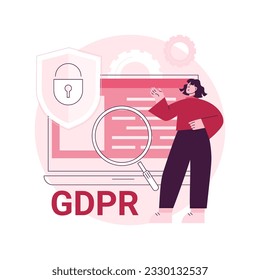 Allgemeine Datenschutz-Regelung abstraktes Konzept Vektorgrafik. Die Kontrolle und Sicherheit von personenbezogenen Daten, die Berechtigung von Browsercookies, die GDPR geben eine abstrakte Metapher für die Datenerhebung.