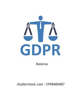General Data Protection Regulation Balance Icon Concept 