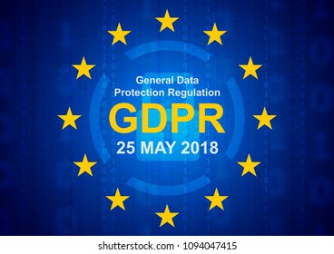 General Data Protection Regulation and binary code background. GDPR abstract tech vector design