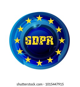 General Data Protection Regulation - GDPR. 25 May 2018. Vector illustration with stars on dark navy background