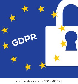 General Data Protection Regulation GDPR. European Union gdpr vector illustration. GDPR is General Data Protection Regulation in European Union.