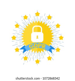  General Data Protection Regulation - GDPR logo. Vector illustration.