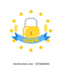  General Data Protection Regulation - GDPR logo. Vector illustration.