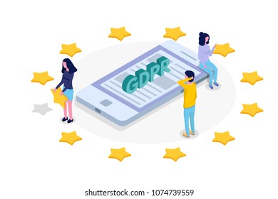 General Data Protection Regulation - GDPR isometric concept. Vector illustration.