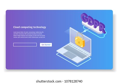General Data Protection Regulation - GDPR isometric concept. Vector illustration.