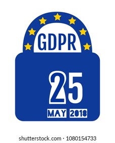 General Data Protection Regulation - GDPR concept design with a padlock in blue