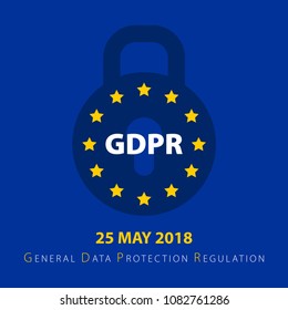General Data Protection Regulation (GDPR). Padlock symbol. Vector illustration