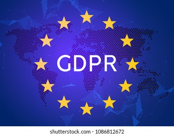 General Data Protection Regulation GDPR. Internet european safety. Privacy secure data protection